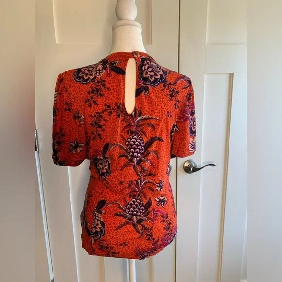 Free People Hear Me Roar Top Red Combo Size Large - Picture 9 of 11